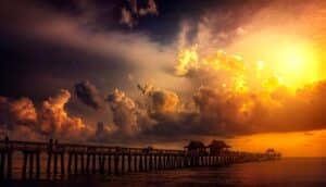 Daytona Beach pier at golden hour