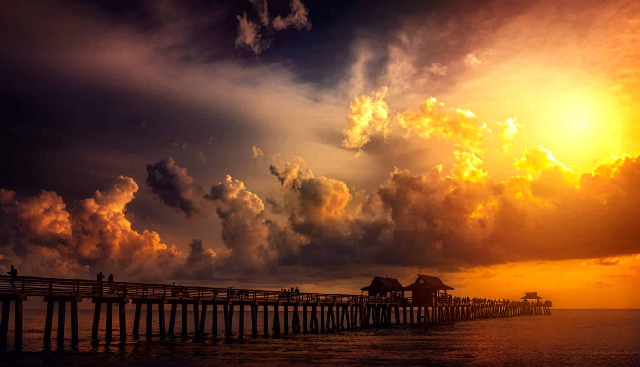 Daytona Beach pier at golden hour