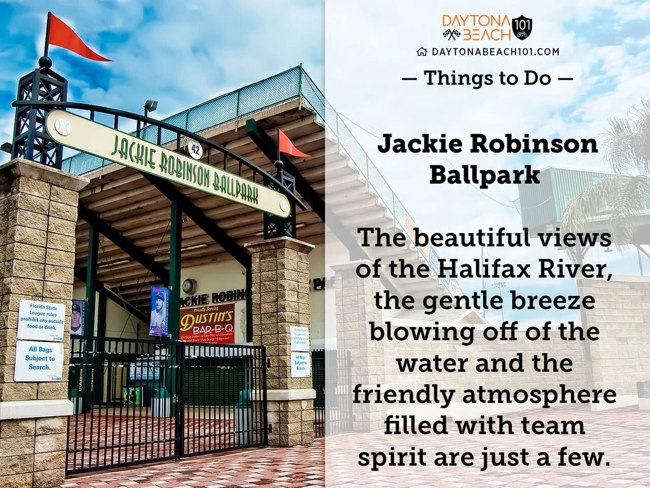 Jackie Robinson Ballpark waterfront view with Halifax River in Daytona Beach